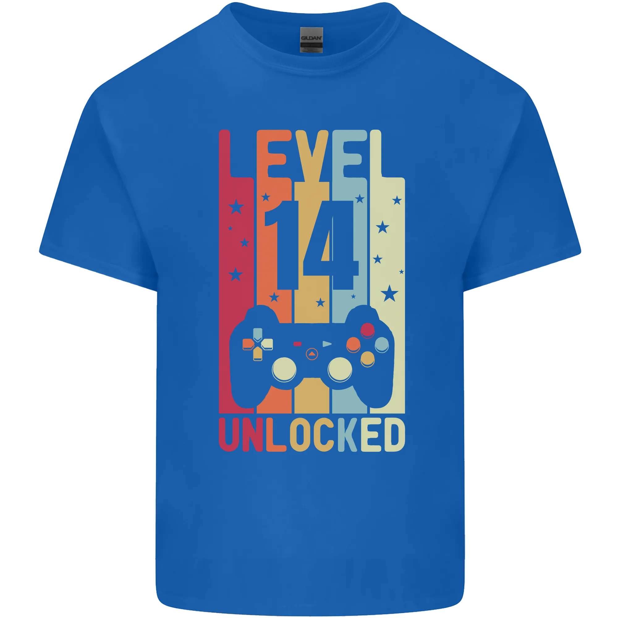 14th Birthday 14 Year Old Level Up Gaming Kids T-Shirt Childrens