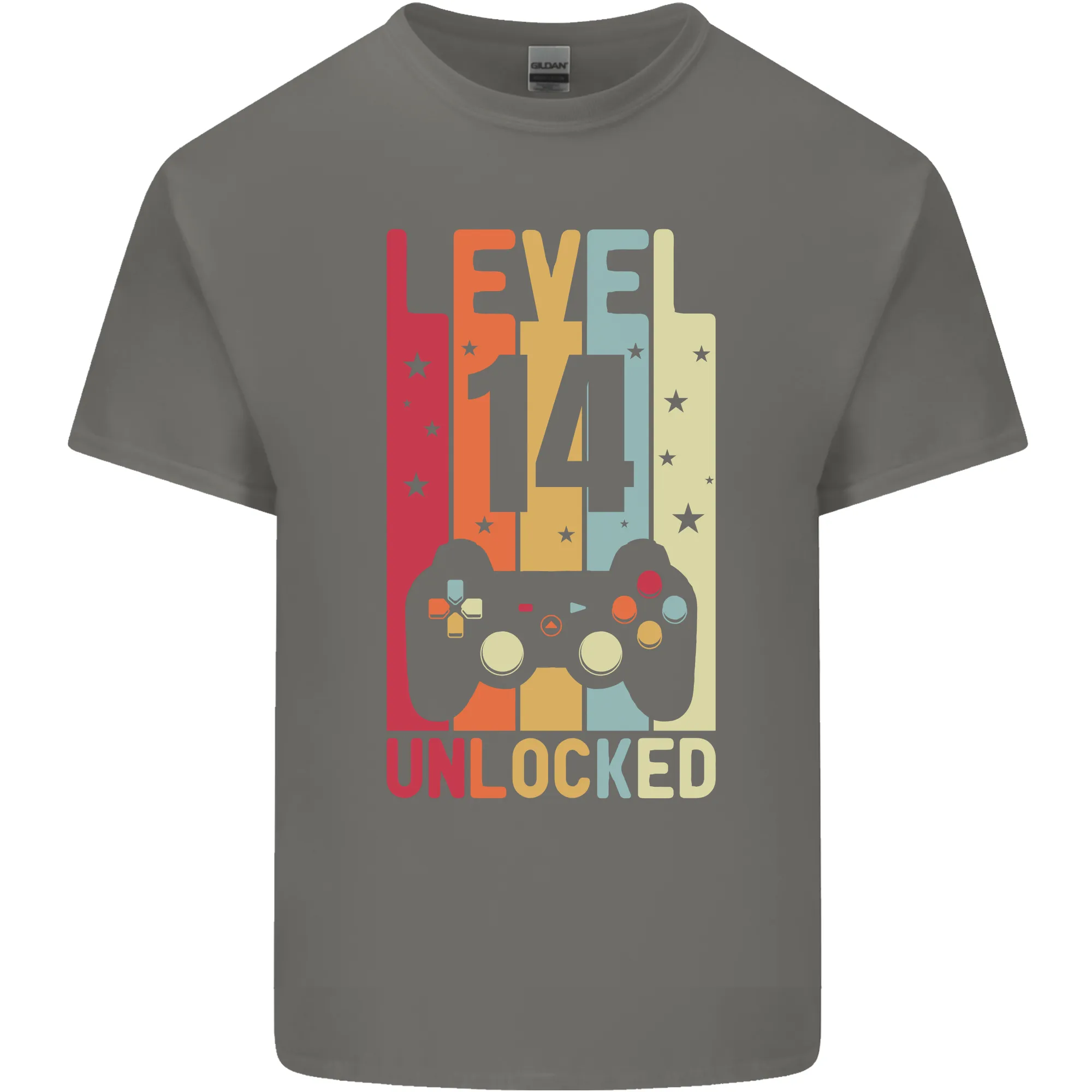 14th Birthday 14 Year Old Level Up Gaming Kids T-Shirt Childrens