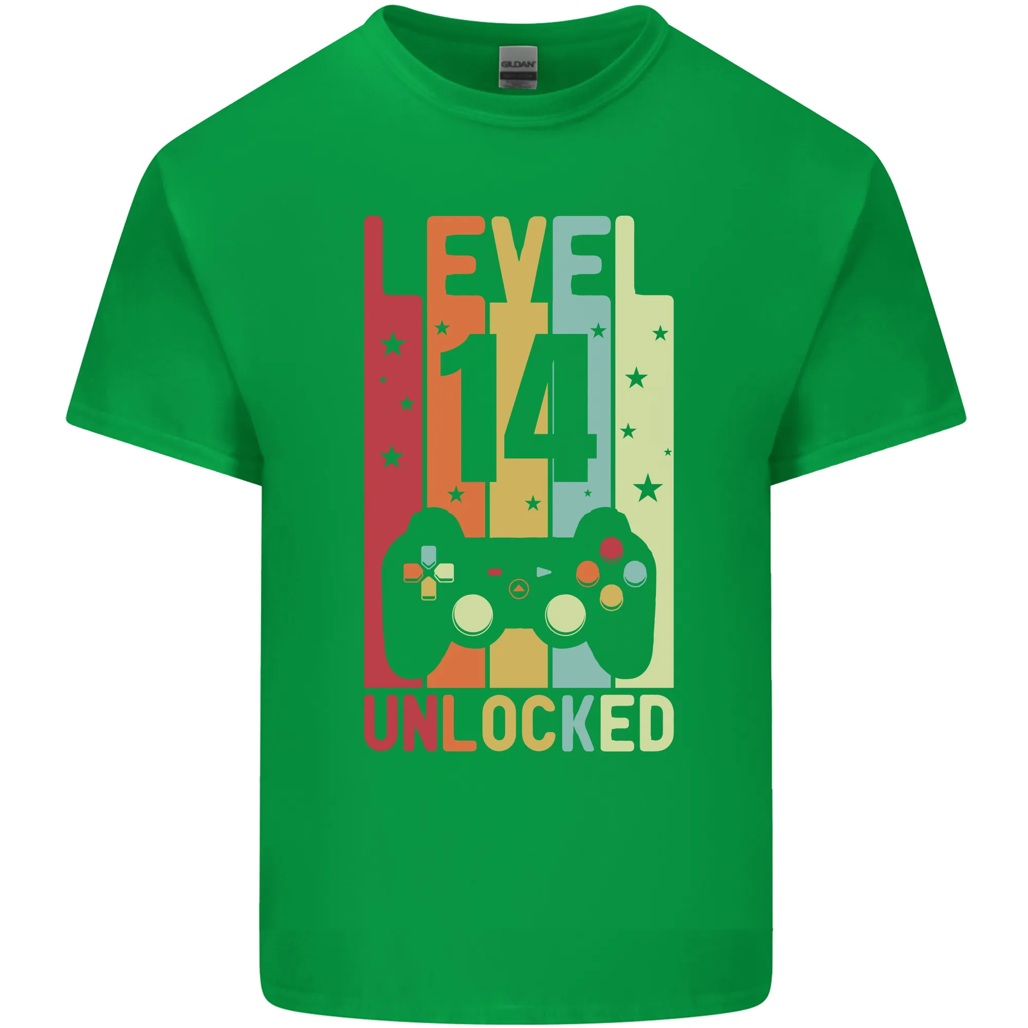 14th Birthday 14 Year Old Level Up Gaming Kids T-Shirt Childrens