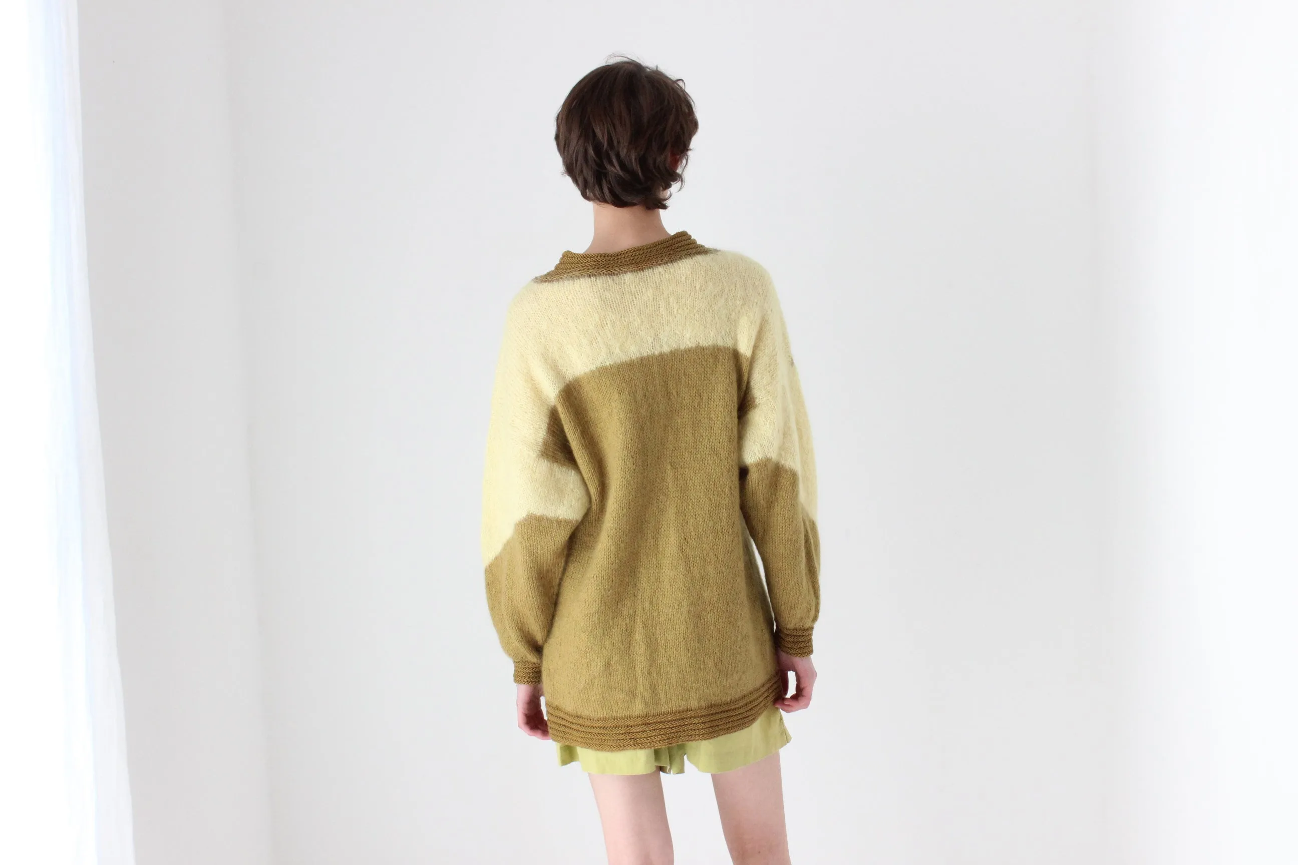 80s Asymmetric Abstract Mohair / Angora / Wool Sweater