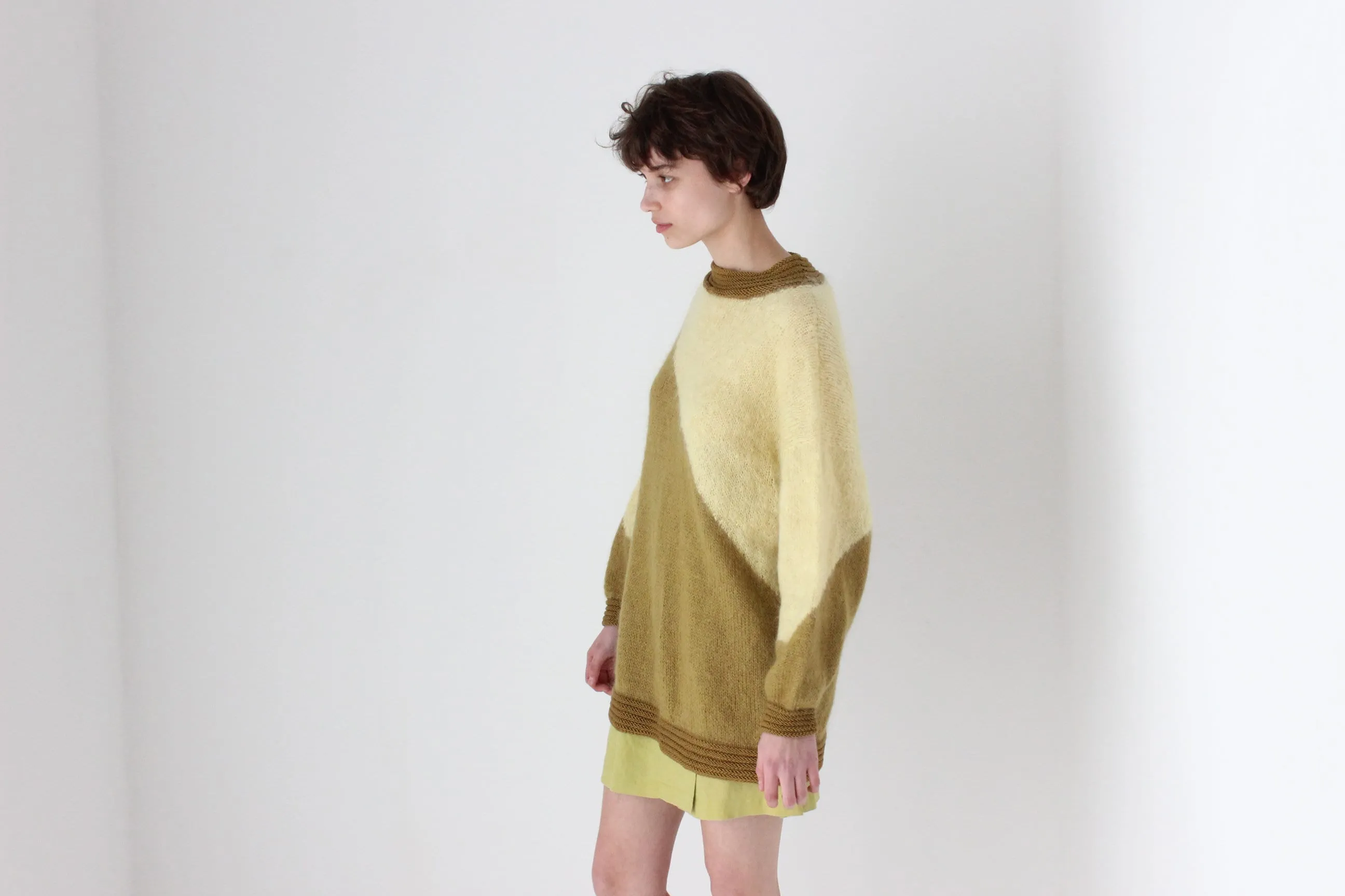 80s Asymmetric Abstract Mohair / Angora / Wool Sweater