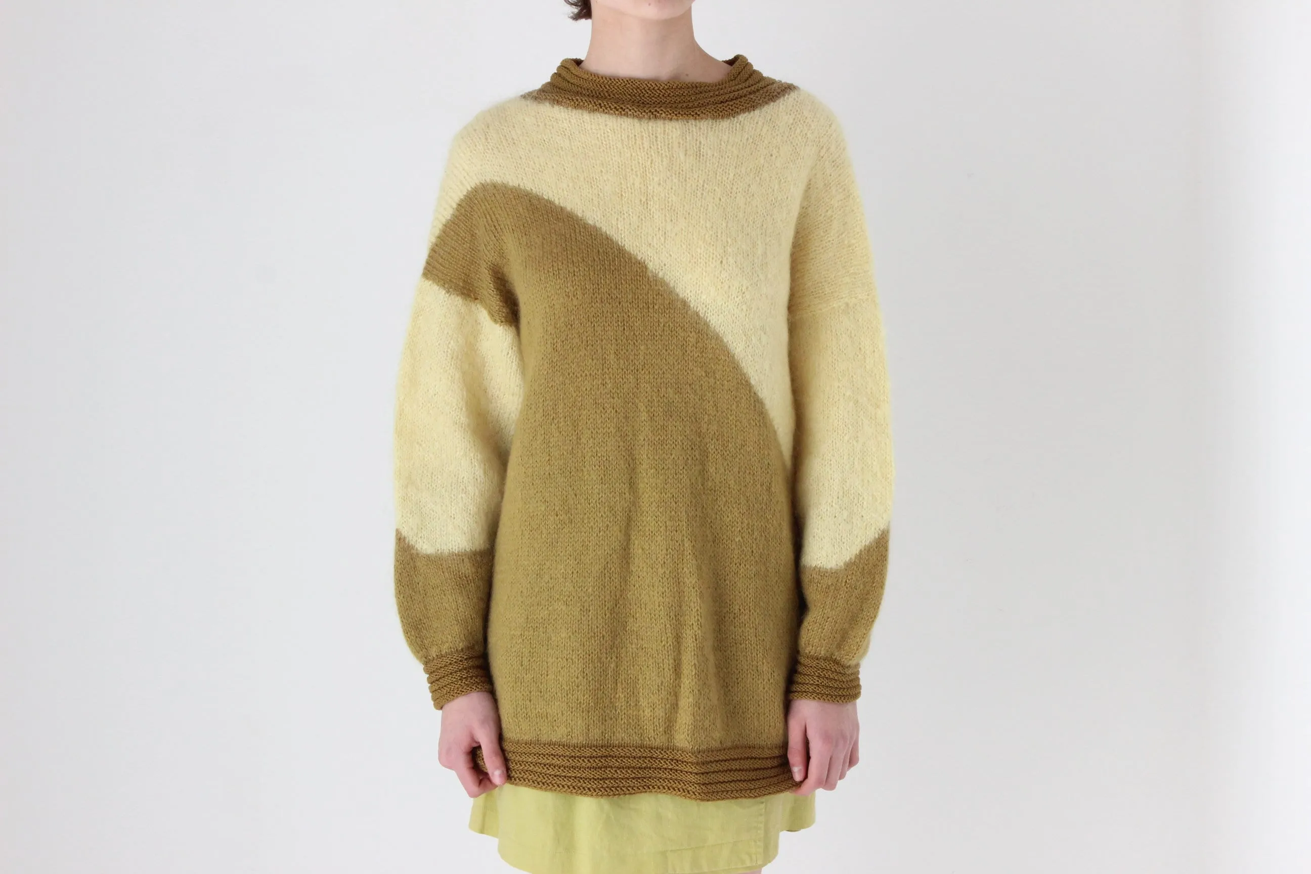 80s Asymmetric Abstract Mohair / Angora / Wool Sweater