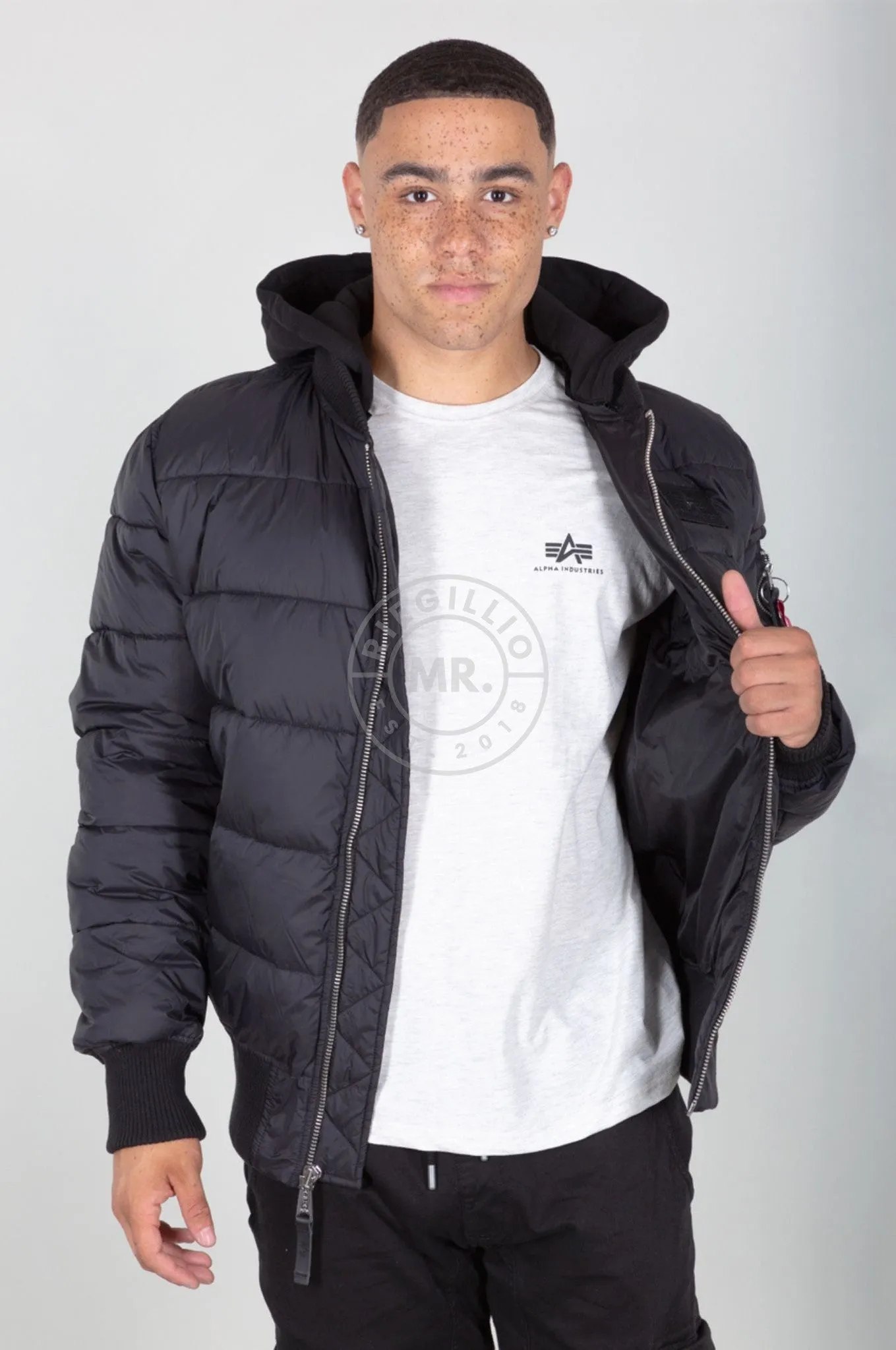 Alpha Industries MA-1 ZH Back Print Puffer FD - Black