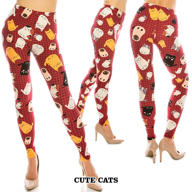 Animal Patterned Ultra Soft Leggings (Regular/Plus Size)