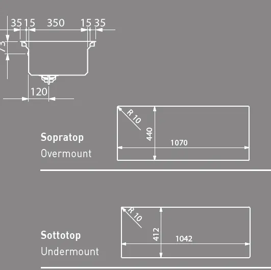 Artinox Layer SBR 104, top or undermount multi-level sink