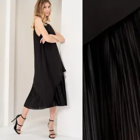 Asymmetrical Pleated Midi Dress