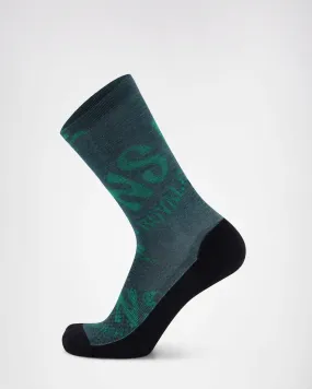 Atlas Merino Crew Sock - Green Trippy