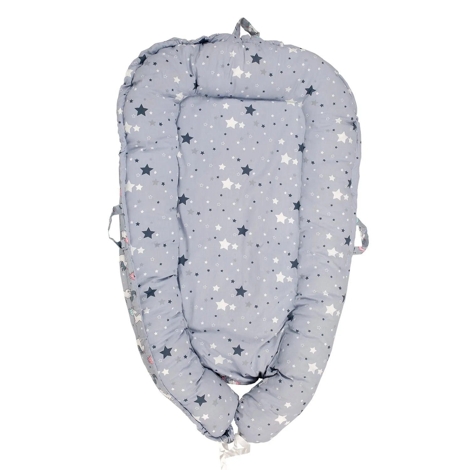 Baby Bed Cum Carry Nest Starry Unicorn Grey