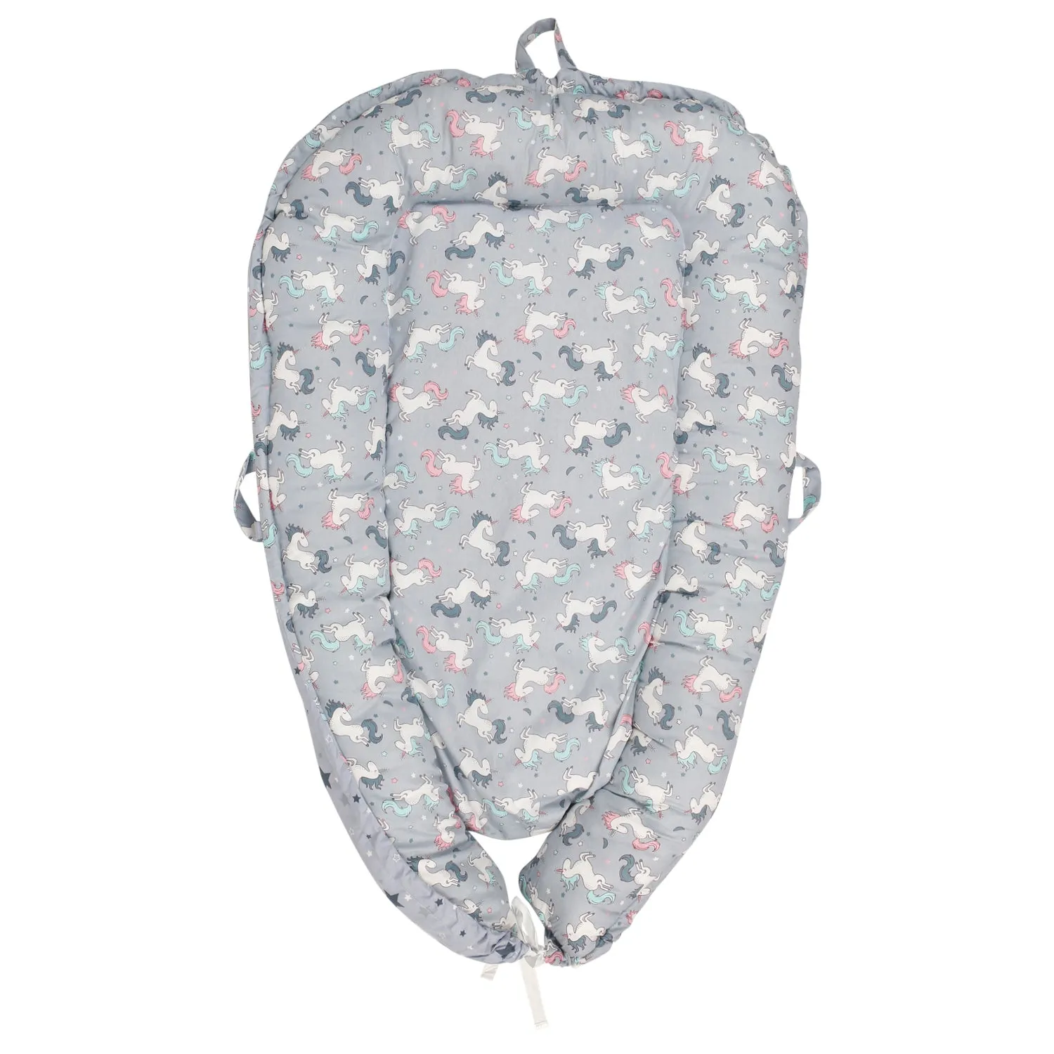 Baby Bed Cum Carry Nest Starry Unicorn Grey