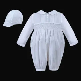 Baby Boy Christening Romper with Hat - Sarah Louise 002200RL