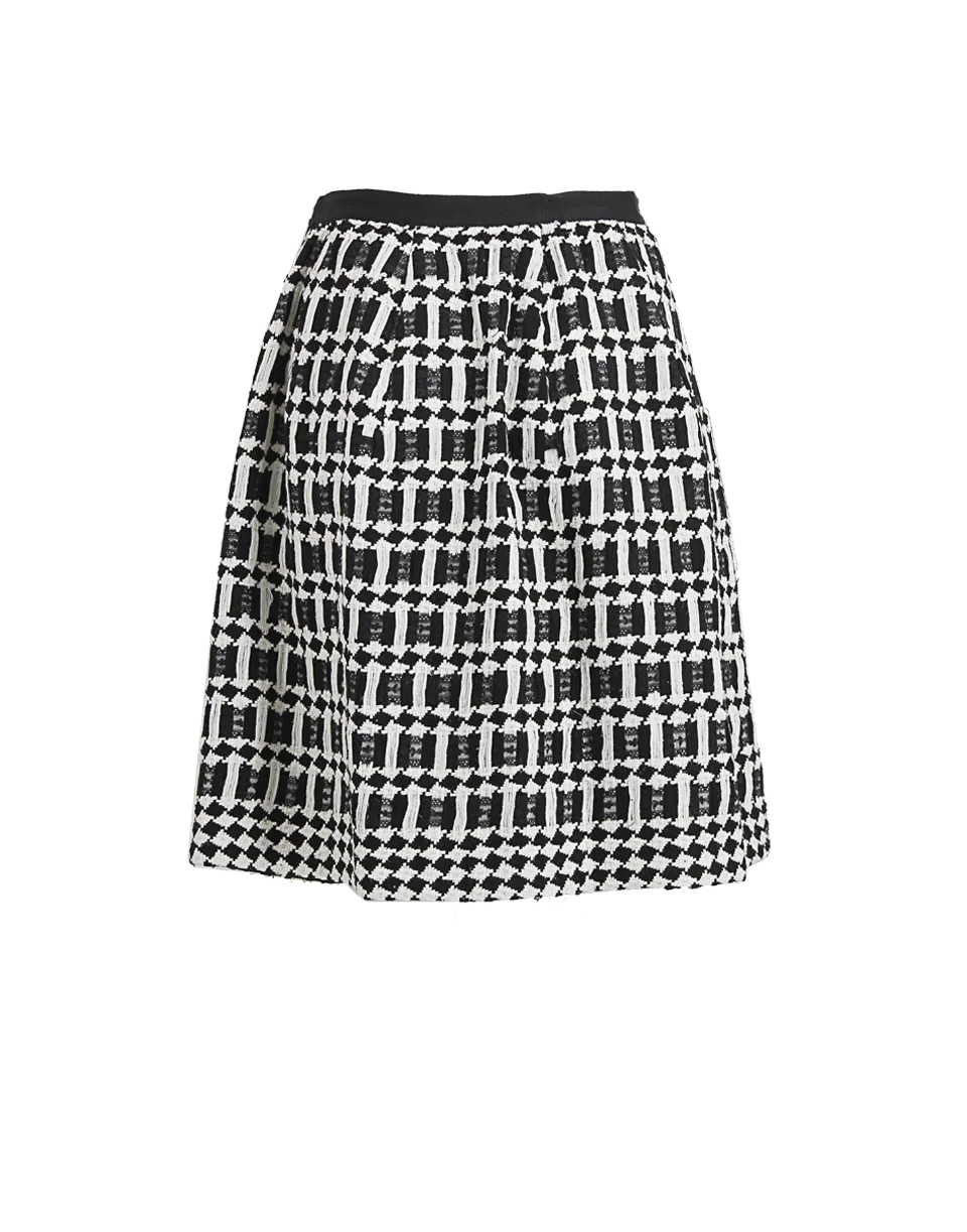 Back Zip Pleated Skirt