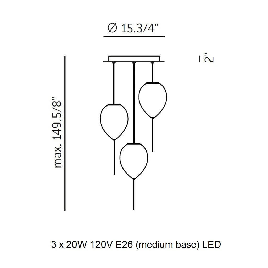 Balloon Round Multi Light Pendant Light