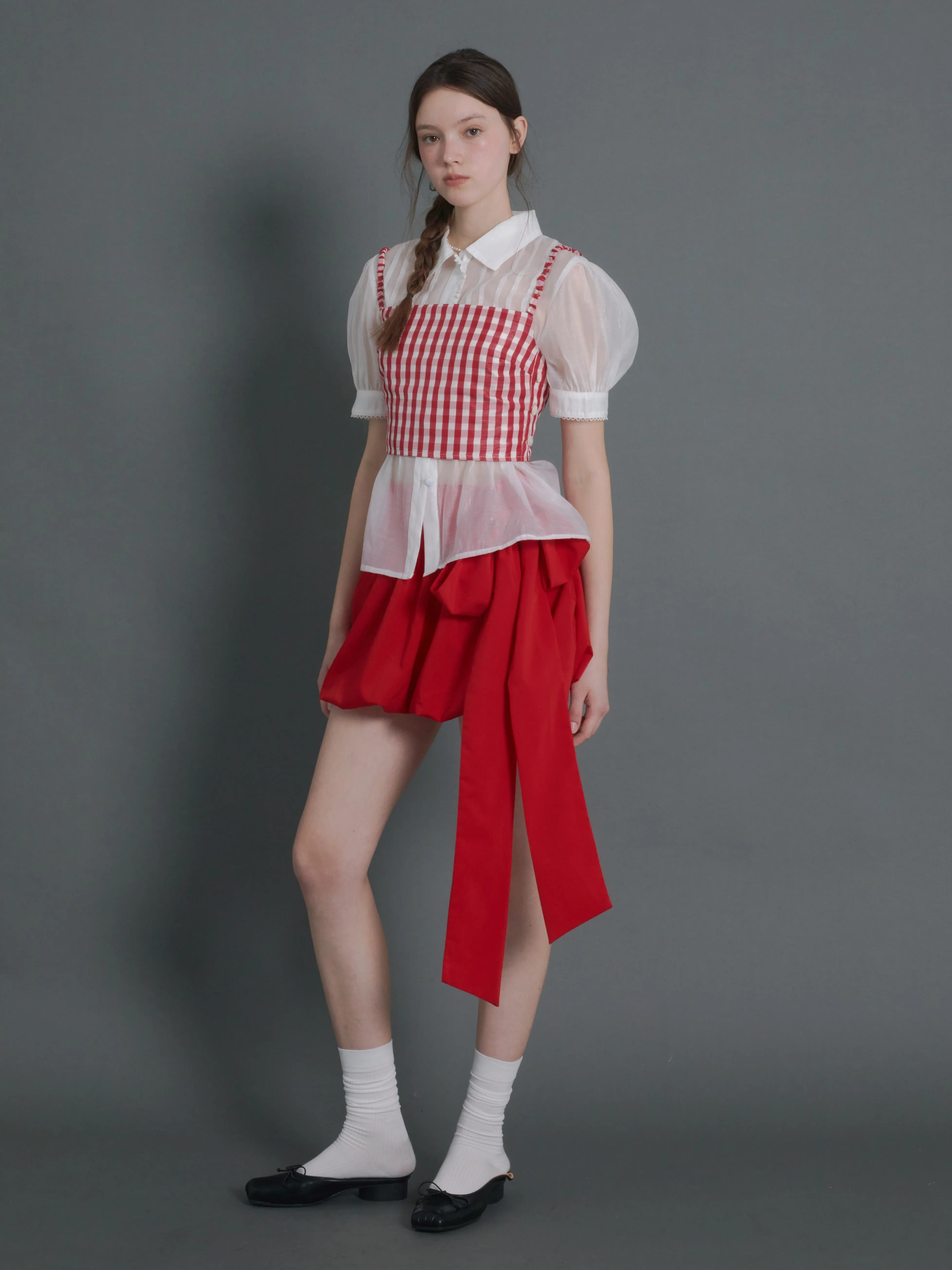 Big Ribbon Bud Short Skirt