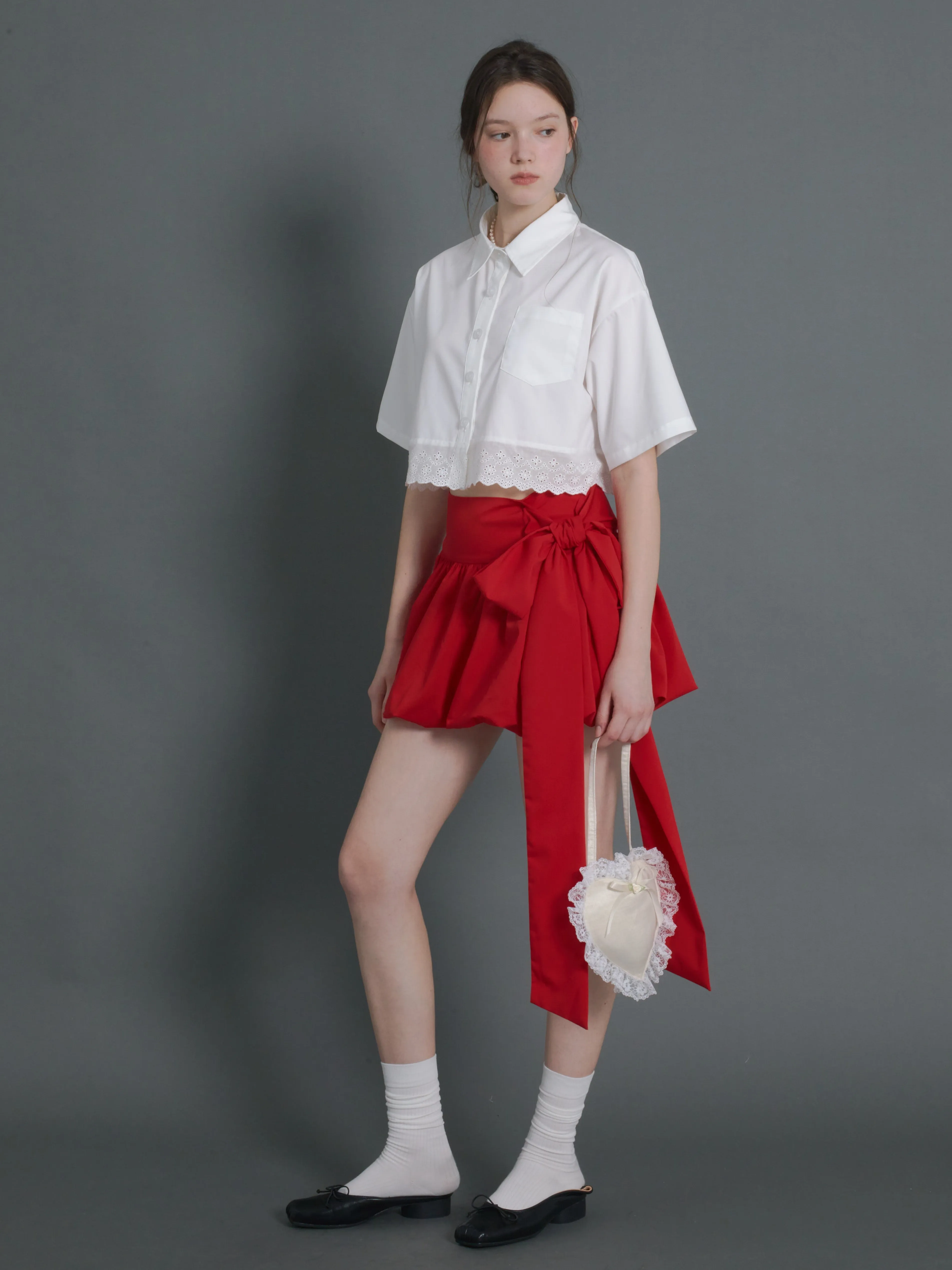 Big Ribbon Bud Short Skirt