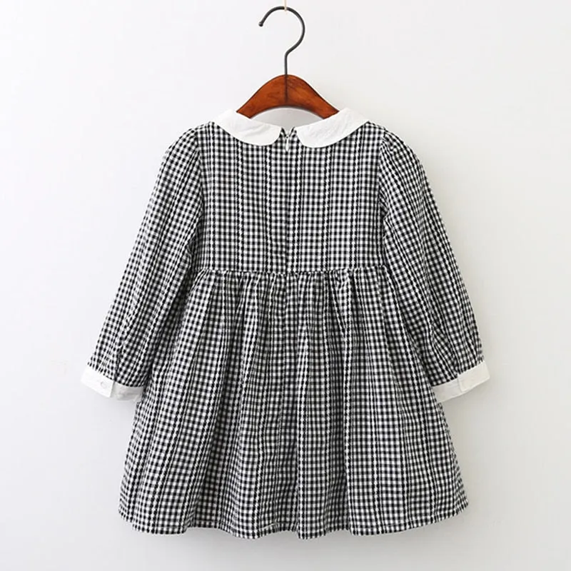 Black Gingham Dress, Size 3-7Yrs