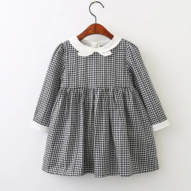 Black Gingham Dress, Size 3-7Yrs