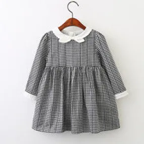 Black Gingham Dress, Size 3-7Yrs