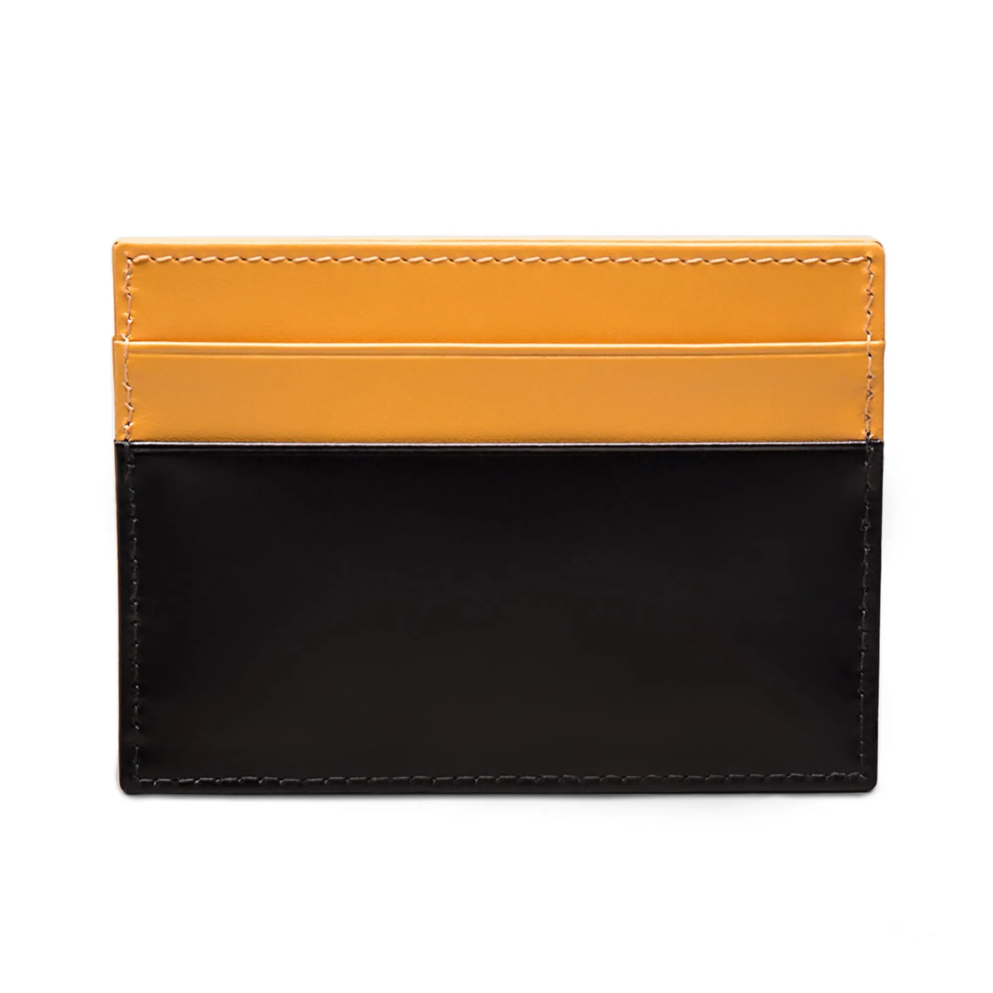 Bridle Hide Flat Credit Card Case in Black