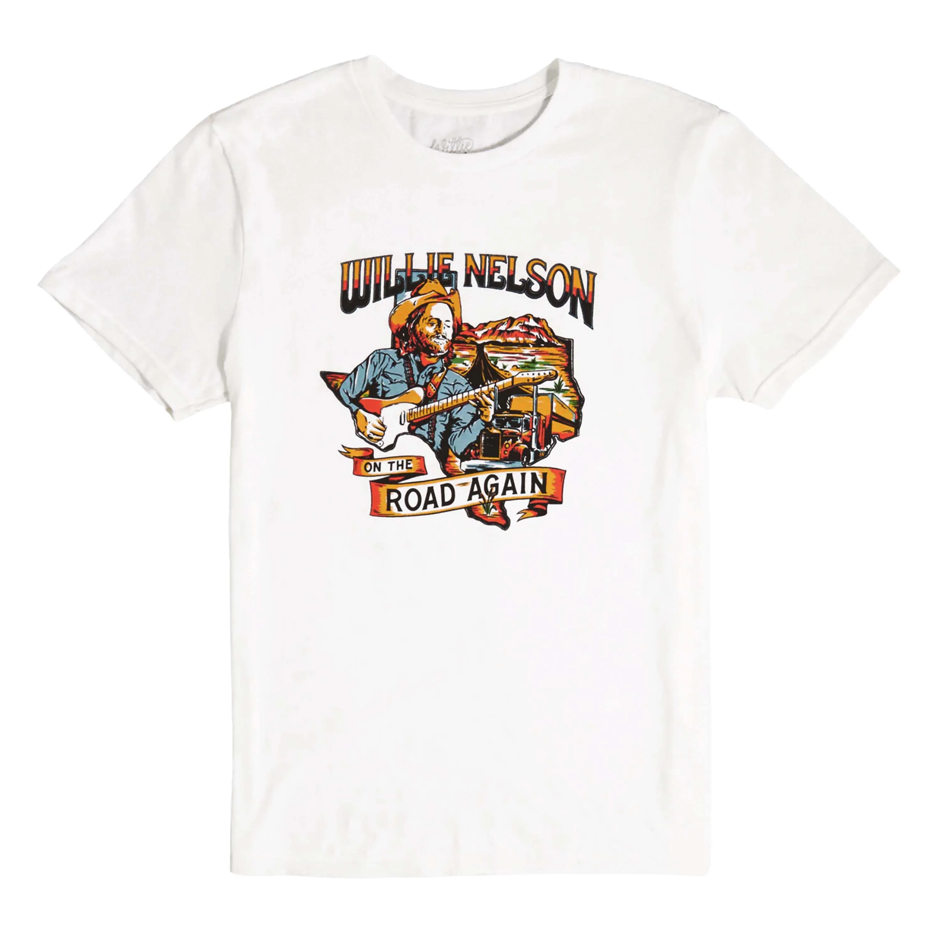 BRIXTON WILLIE NELSON AGAIN ROAD TEE WHITE