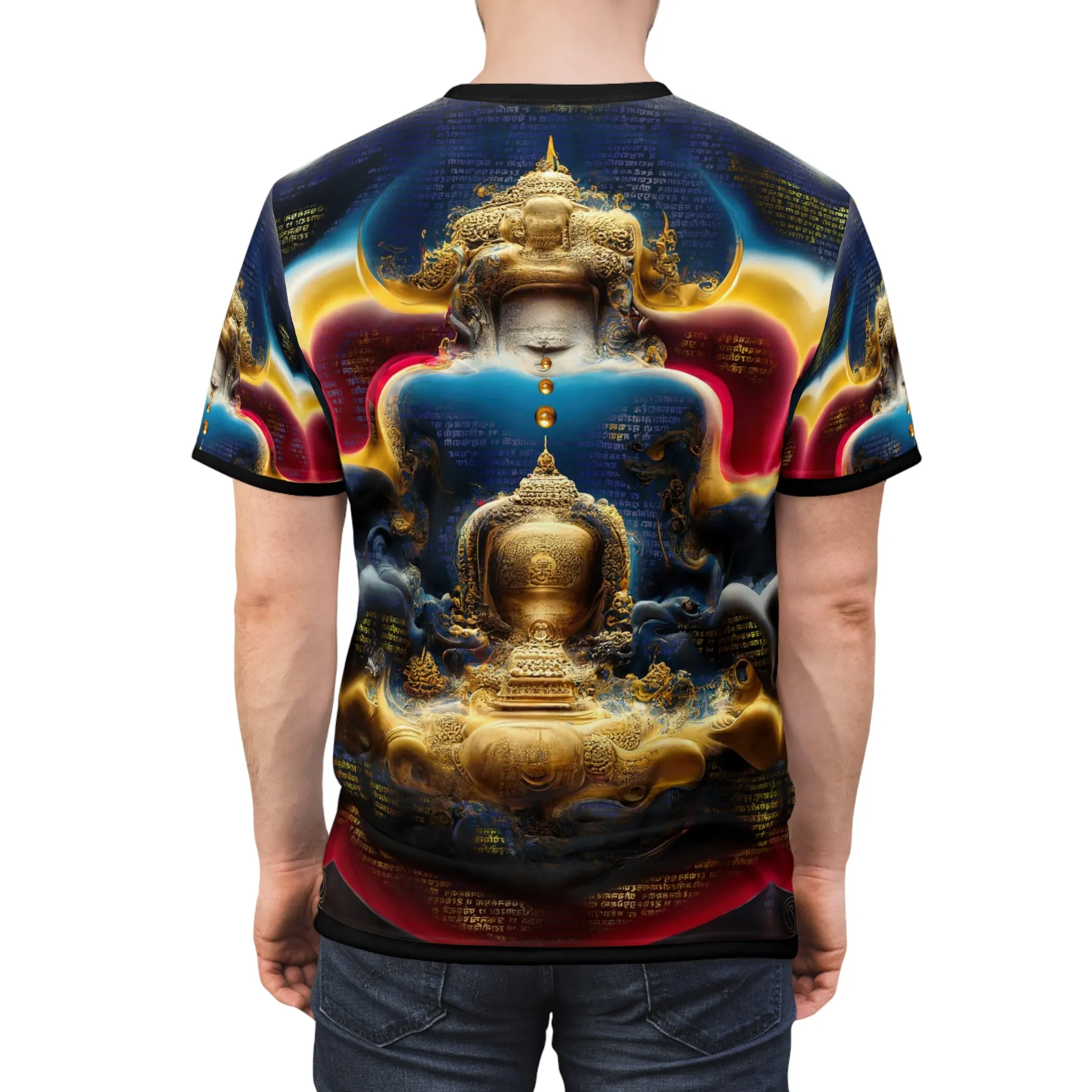 Buddha Bliss T-Shirt Unisex All Over Print Tee Spiritual Buddha Art Unisex T-Shirt | D20188