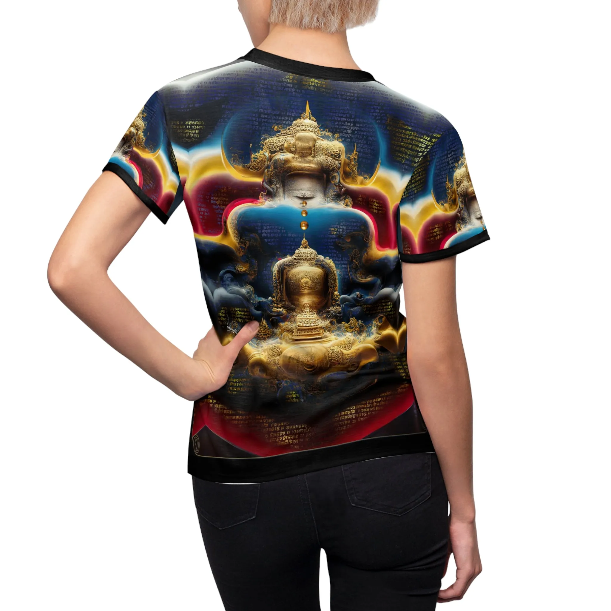 Buddha Bliss T-Shirt Unisex All Over Print Tee Spiritual Buddha Art Unisex T-Shirt | D20188