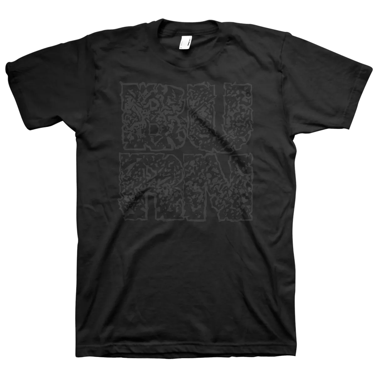 Burn "Square Logo" Black On Black T-Shirt