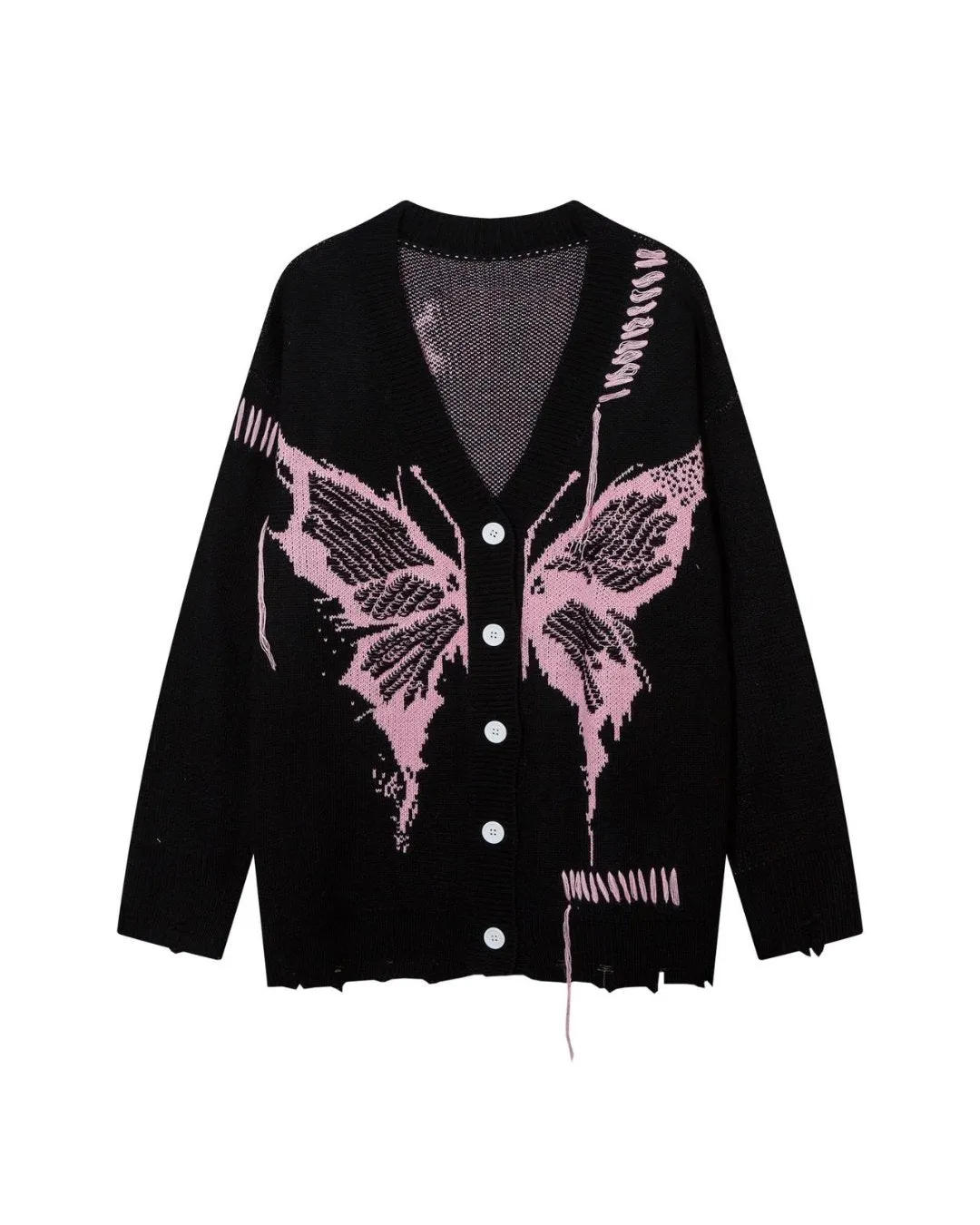 Butterfly Damage Knitted Cardigan MZS0004