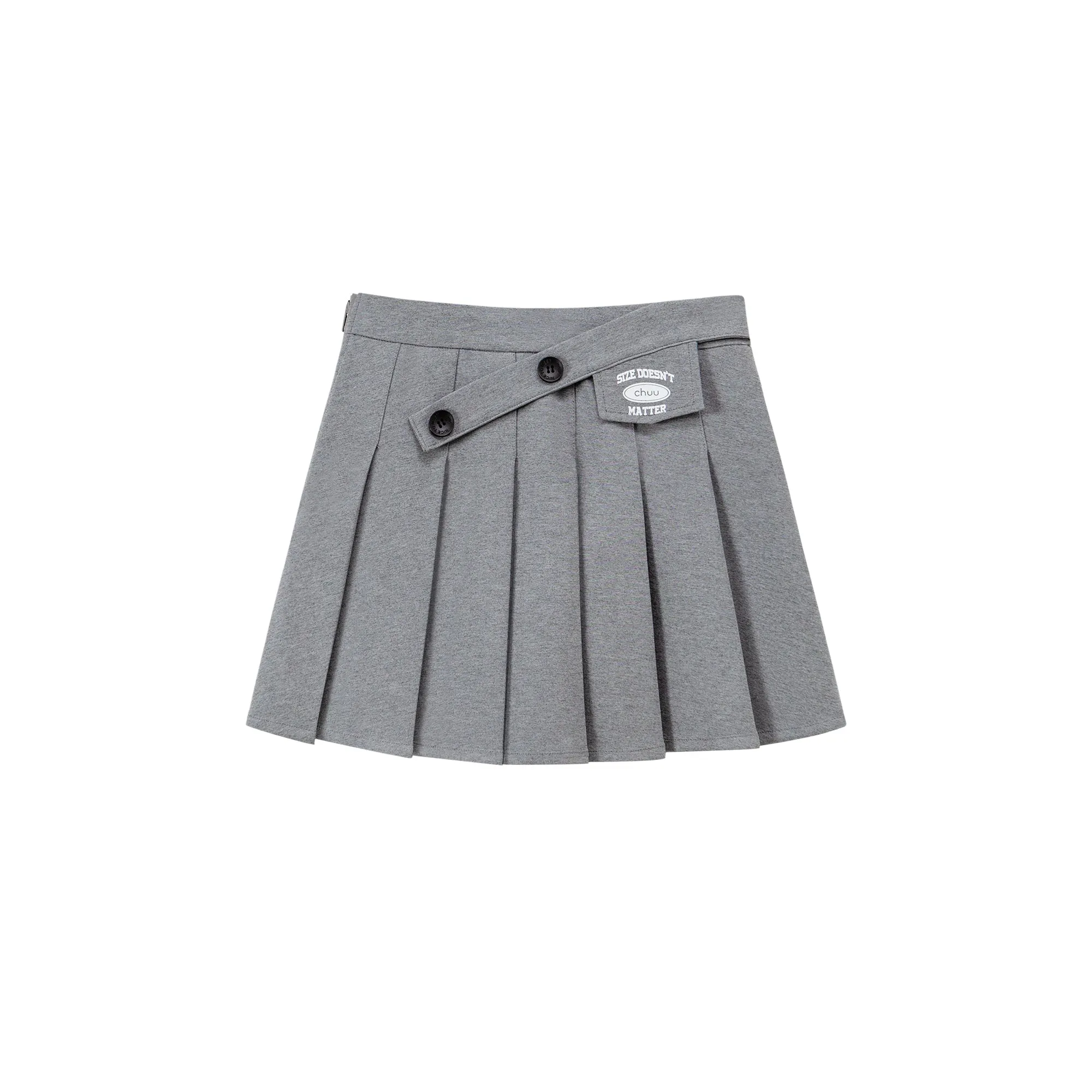 Button Pleated Skirt