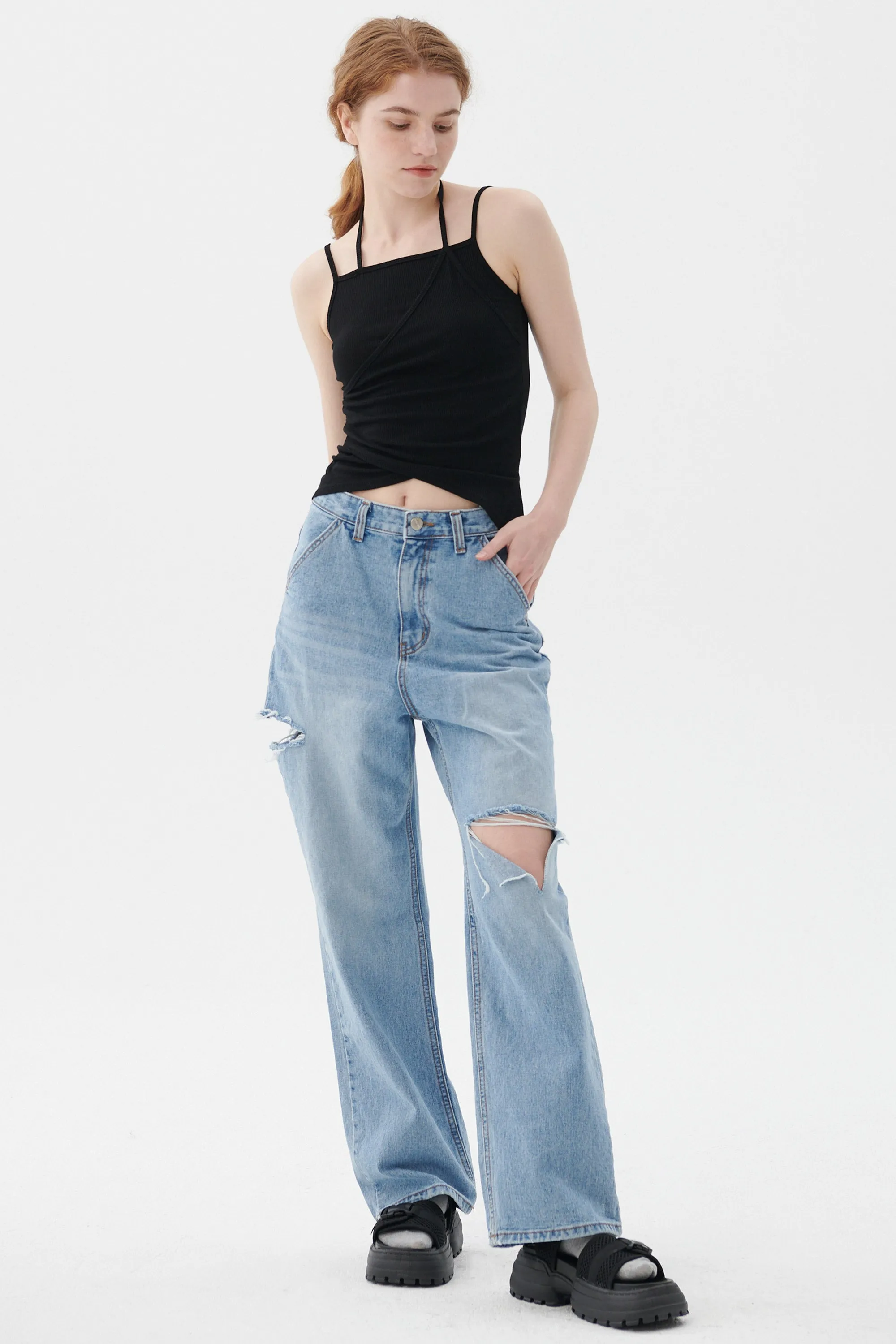 Cassidy Cutout Wide Jeans