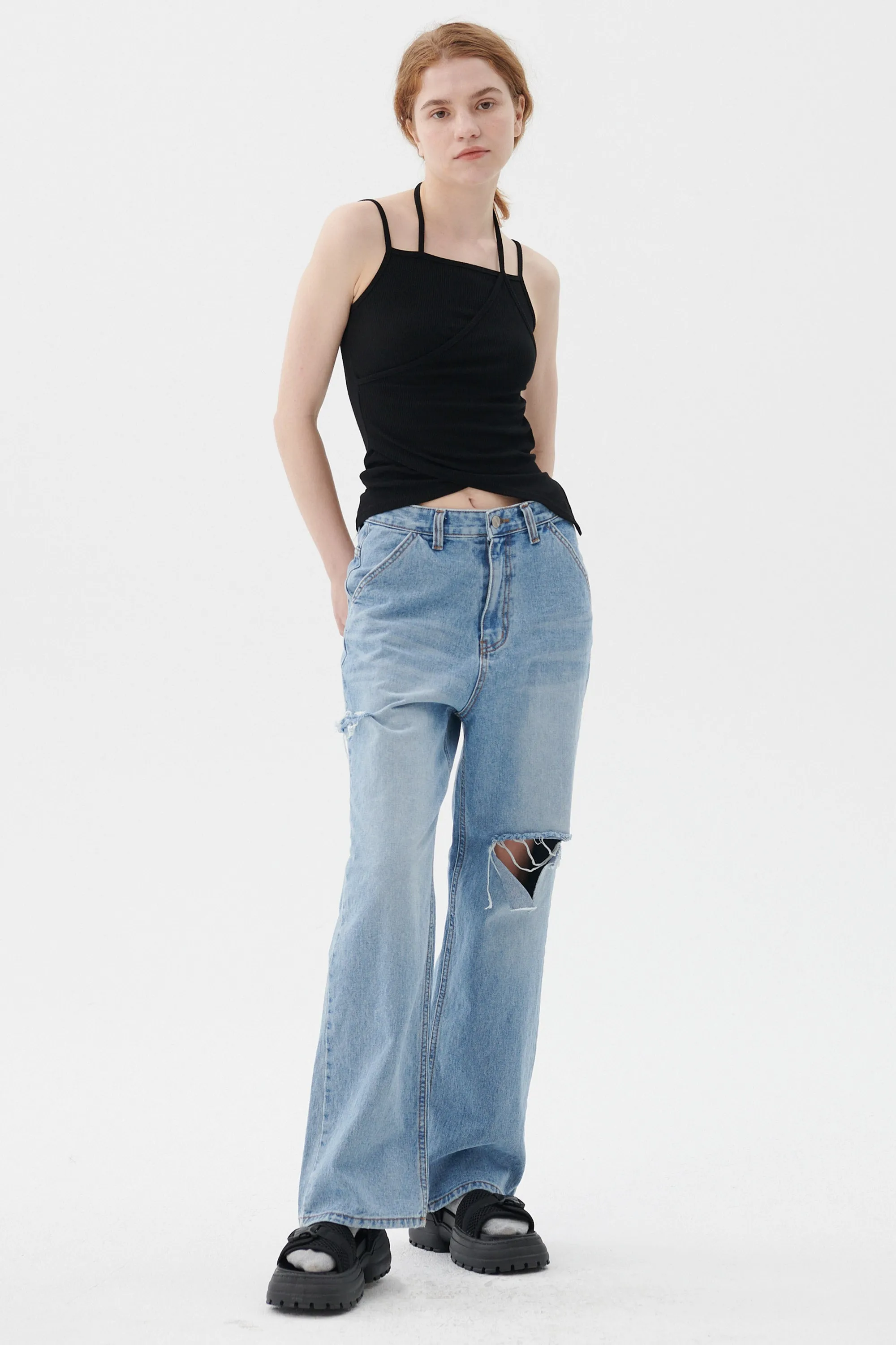 Cassidy Cutout Wide Jeans