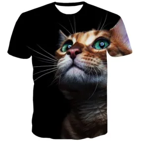 Cat T shirts Men Animal Tshirts Casual Lovely T-shirts 3d Cartoon T shirts Funny Funny Tshirts Cool Short Sleeve Hip hop Men