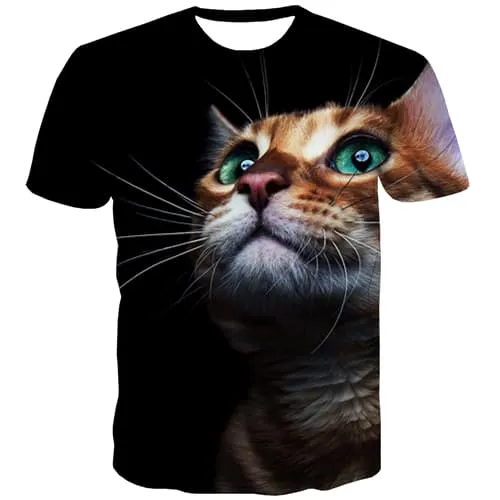 Cat T shirts Men Animal Tshirts Casual Lovely T-shirts 3d Cartoon T shirts Funny Funny Tshirts Cool Short Sleeve Hip hop Men