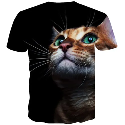 Cat T shirts Men Animal Tshirts Casual Lovely T-shirts 3d Cartoon T shirts Funny Funny Tshirts Cool Short Sleeve Hip hop Men