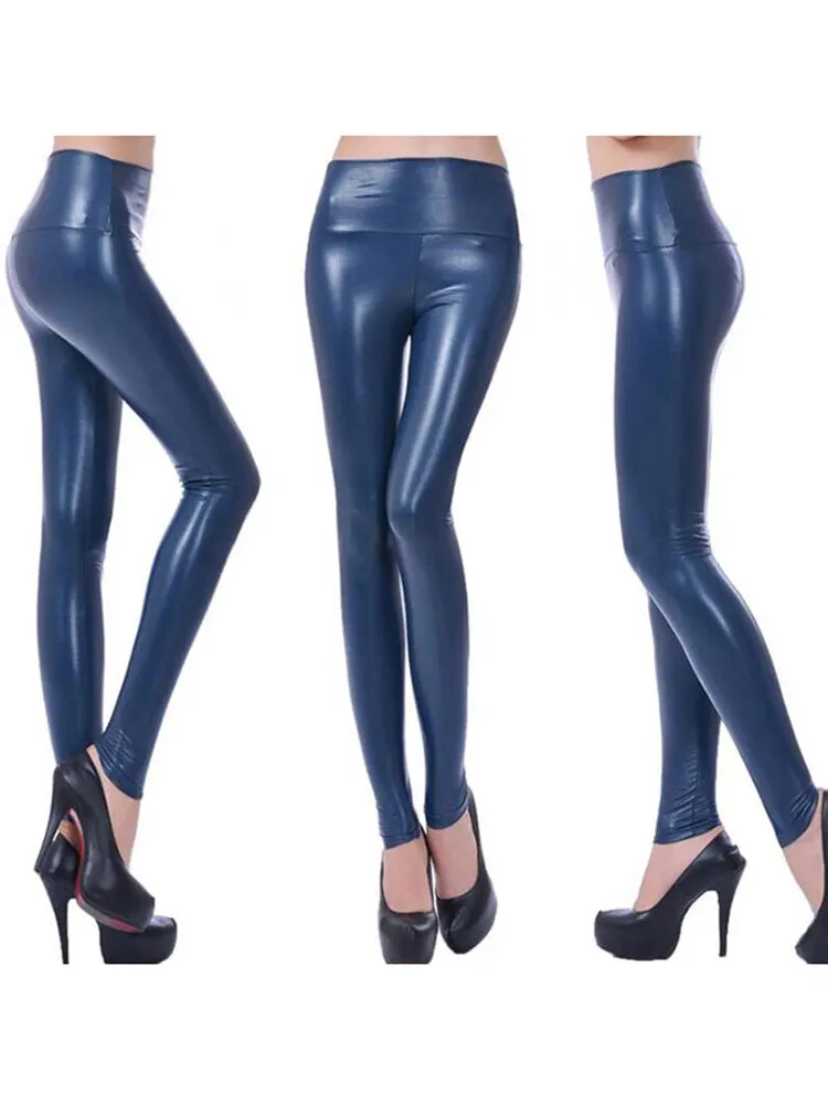 CHSDCSI Faux Leather High Waist Sexy Legging Women Black Pencil Pants Slim Skinny Trousers