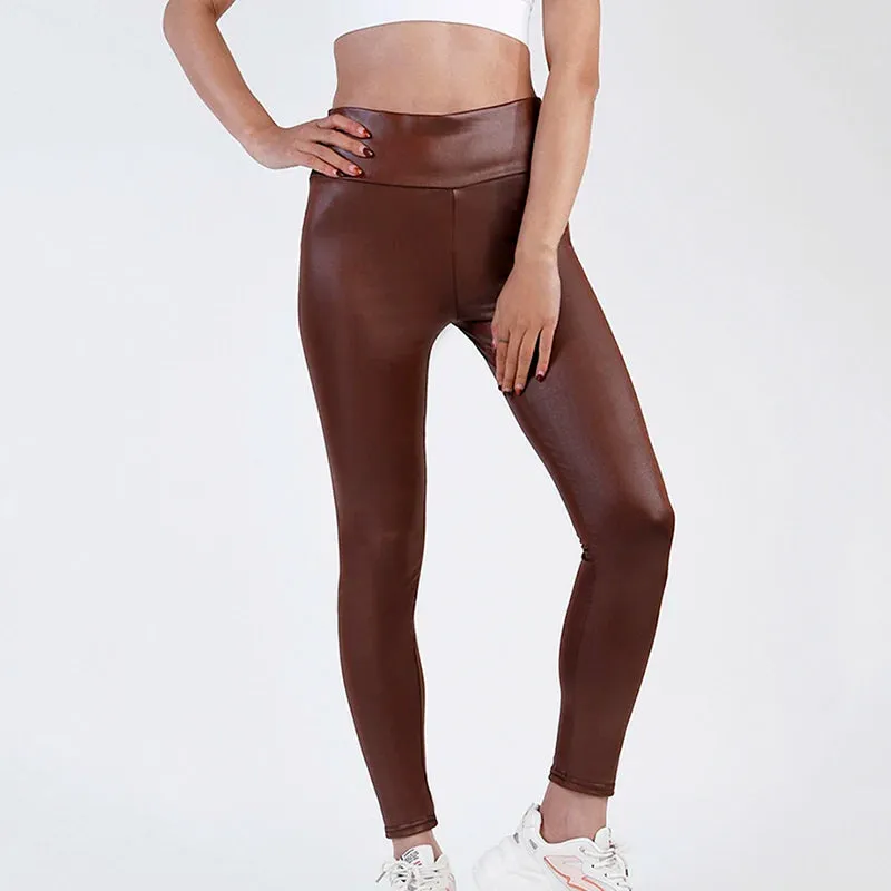 CHSDCSI Faux Leather High Waist Sexy Legging Women Black Pencil Pants Slim Skinny Trousers