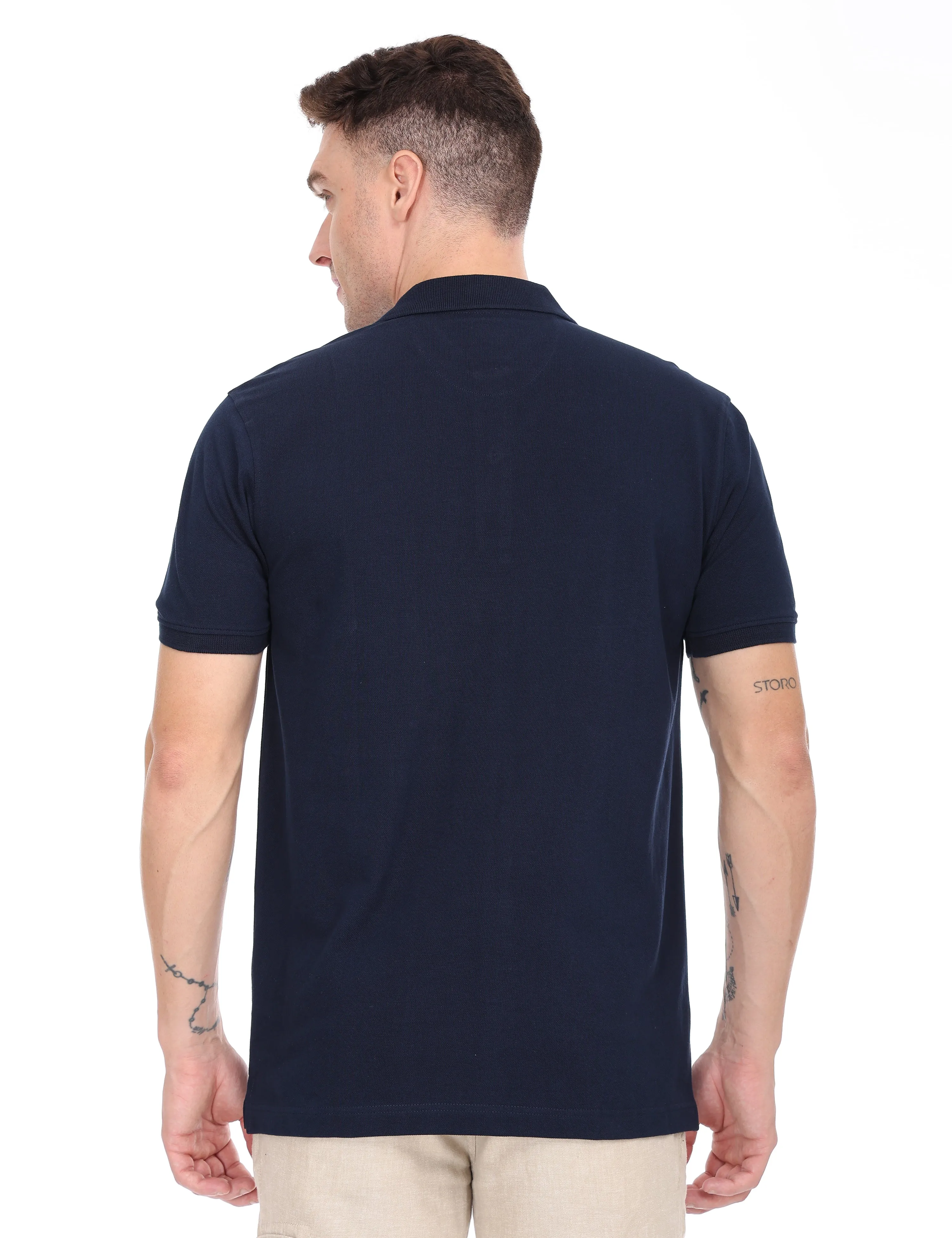 Coral Navy Colour T-shirt - 7007