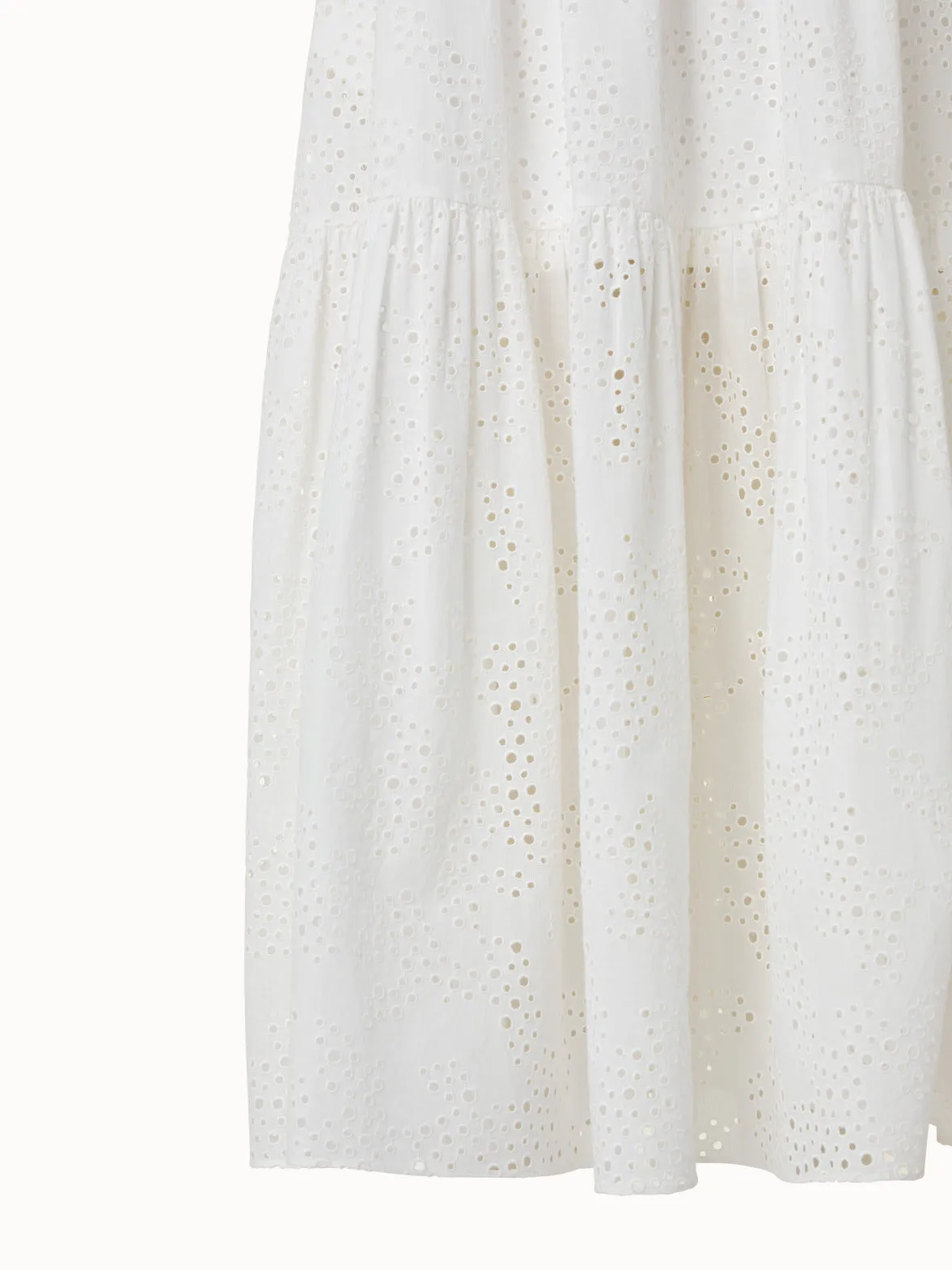 Cotton Midi Dress with Eyelet Embroidery