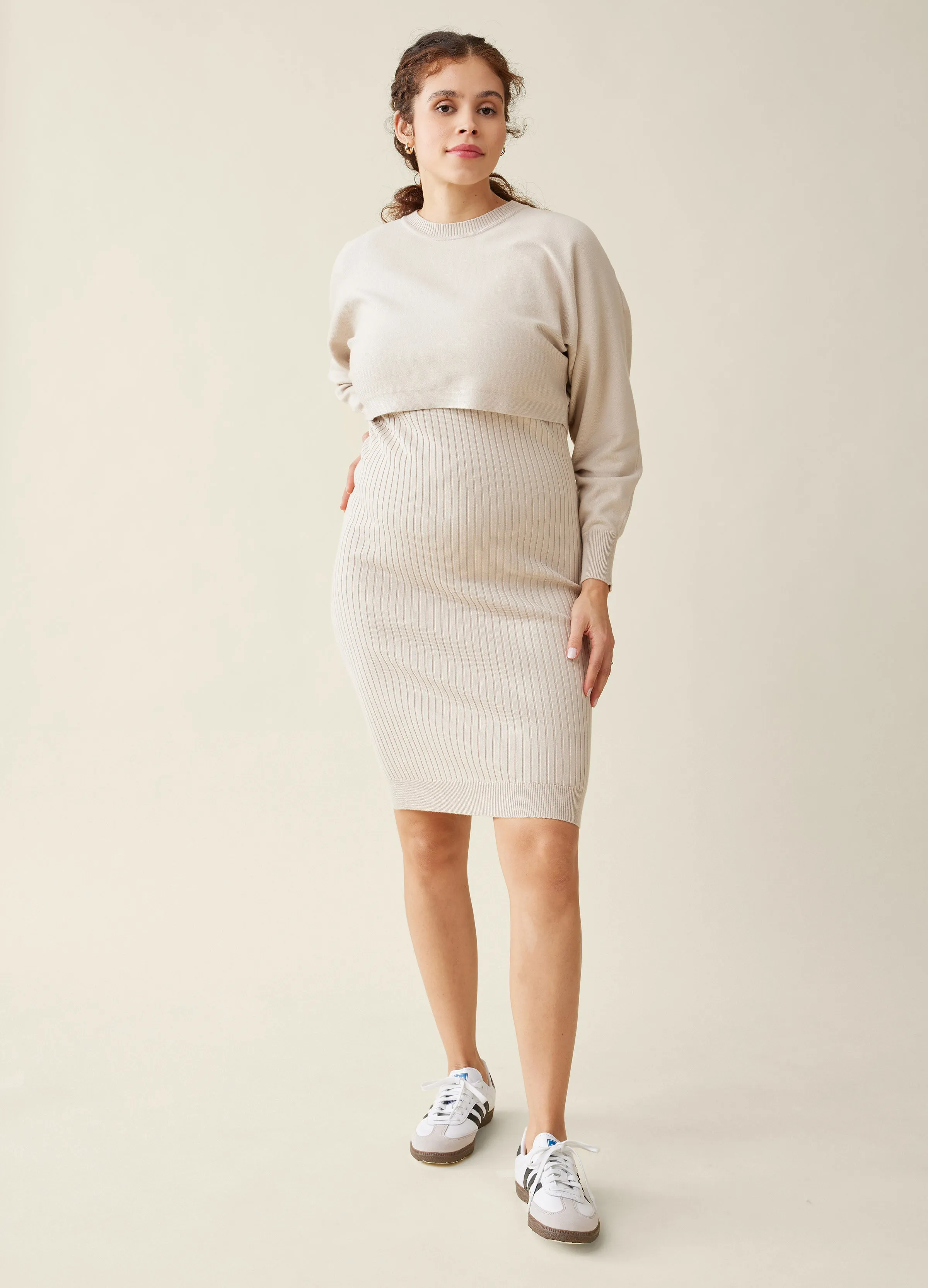 Cozy Dress   Sweater Maternity Set