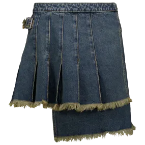 Denim Pleated Skirt