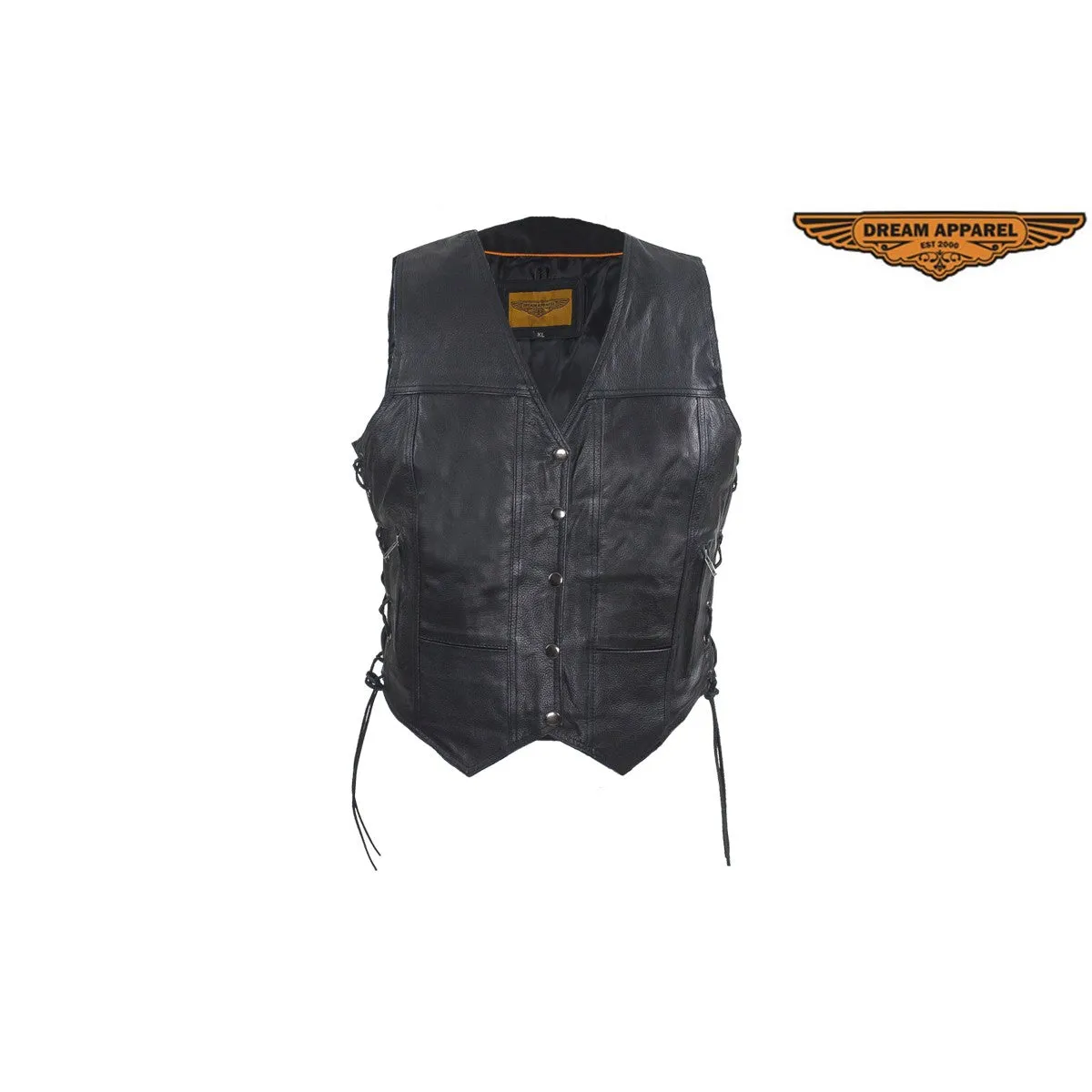 Dream Apparel Conceal Carry Pocket Vest With Small Studded Pink Butterfly