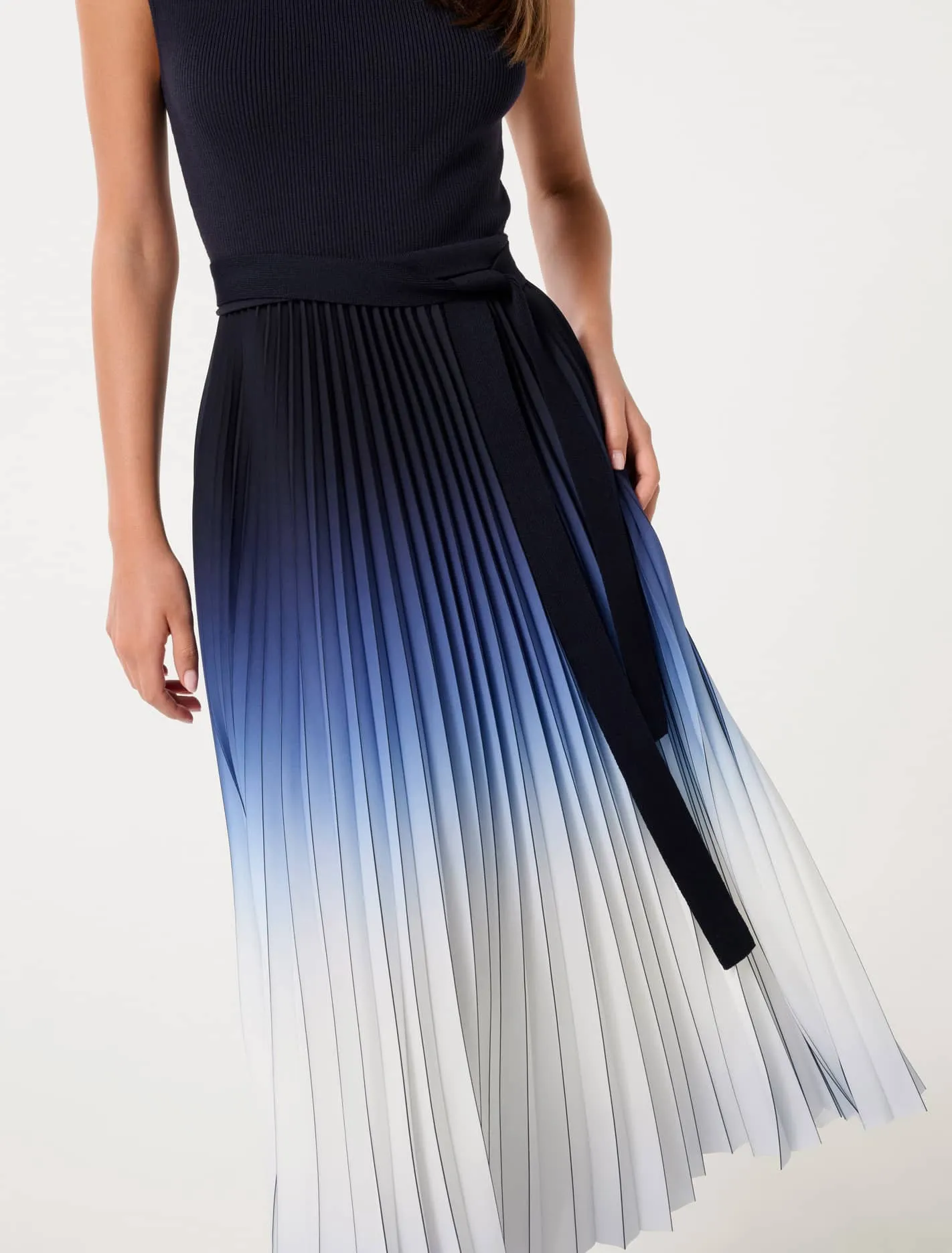 Elara Ombre Pleat Midi Dress