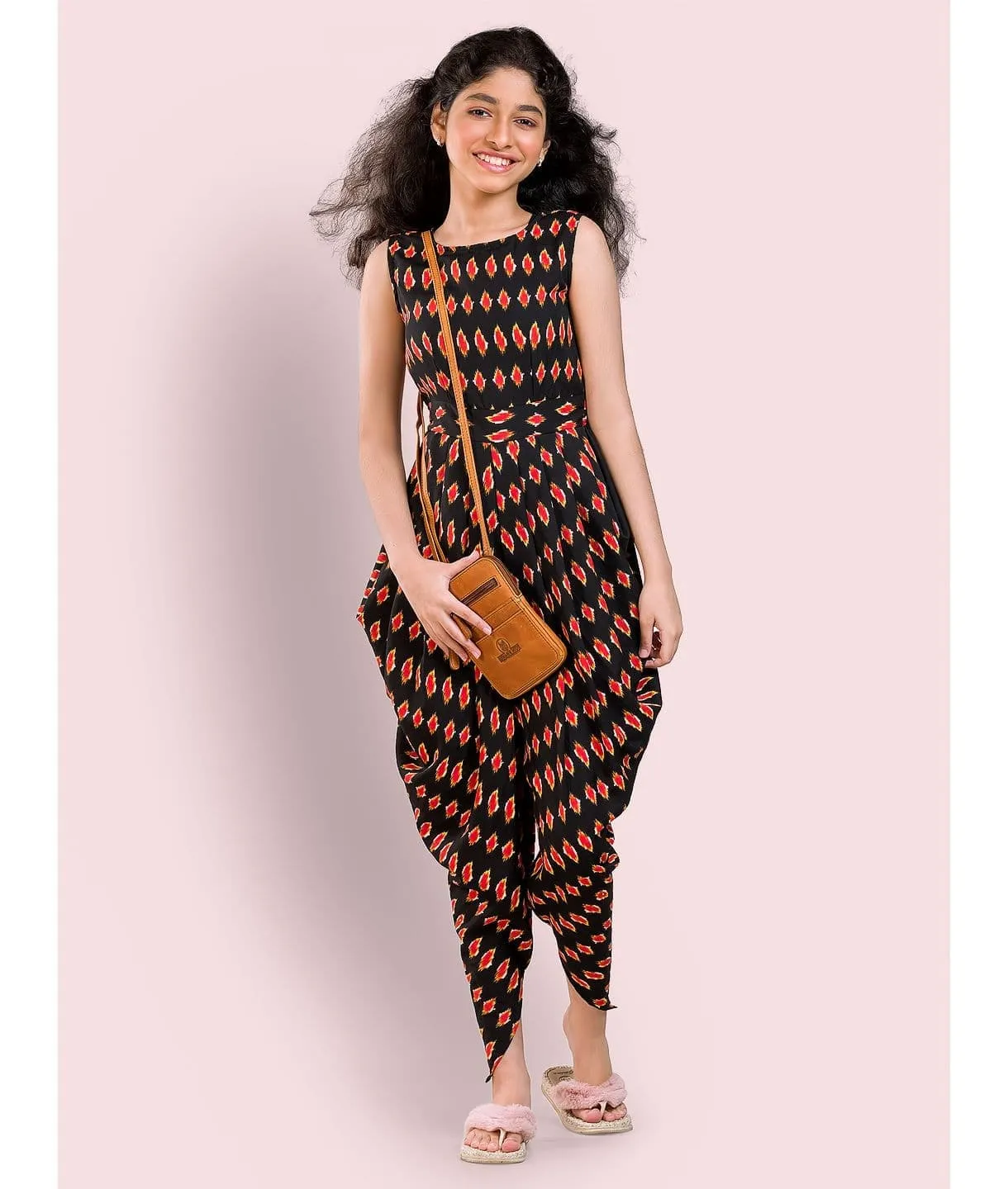 Elasticated Dhoti Jumpsuit for Girls