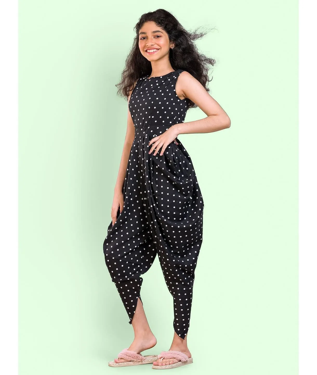 Elasticated Dhoti Jumpsuit for Girls