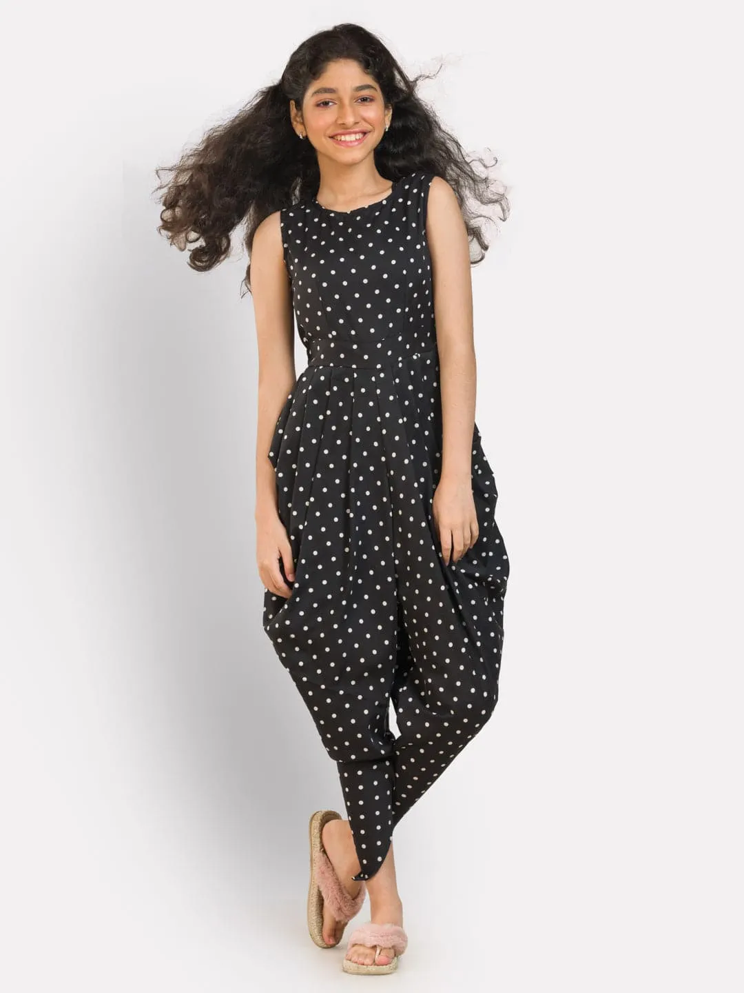 Elasticated Dhoti Jumpsuit for Girls