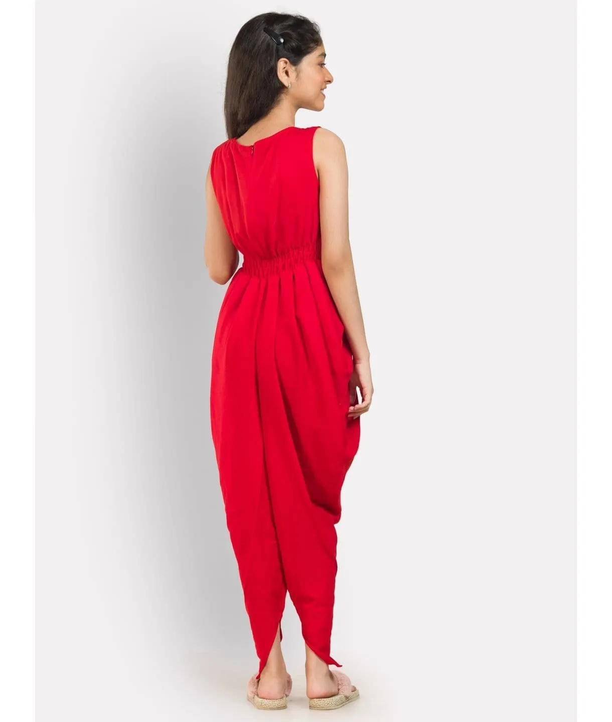 Elasticated Dhoti Jumpsuit for Girls