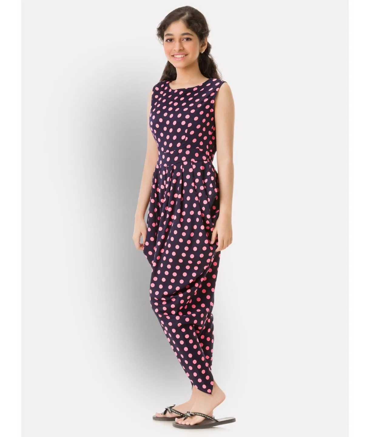 Elasticated Dhoti Jumpsuit for Girls