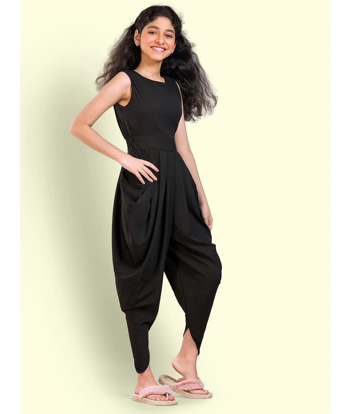 Elasticated Dhoti Jumpsuit for Girls