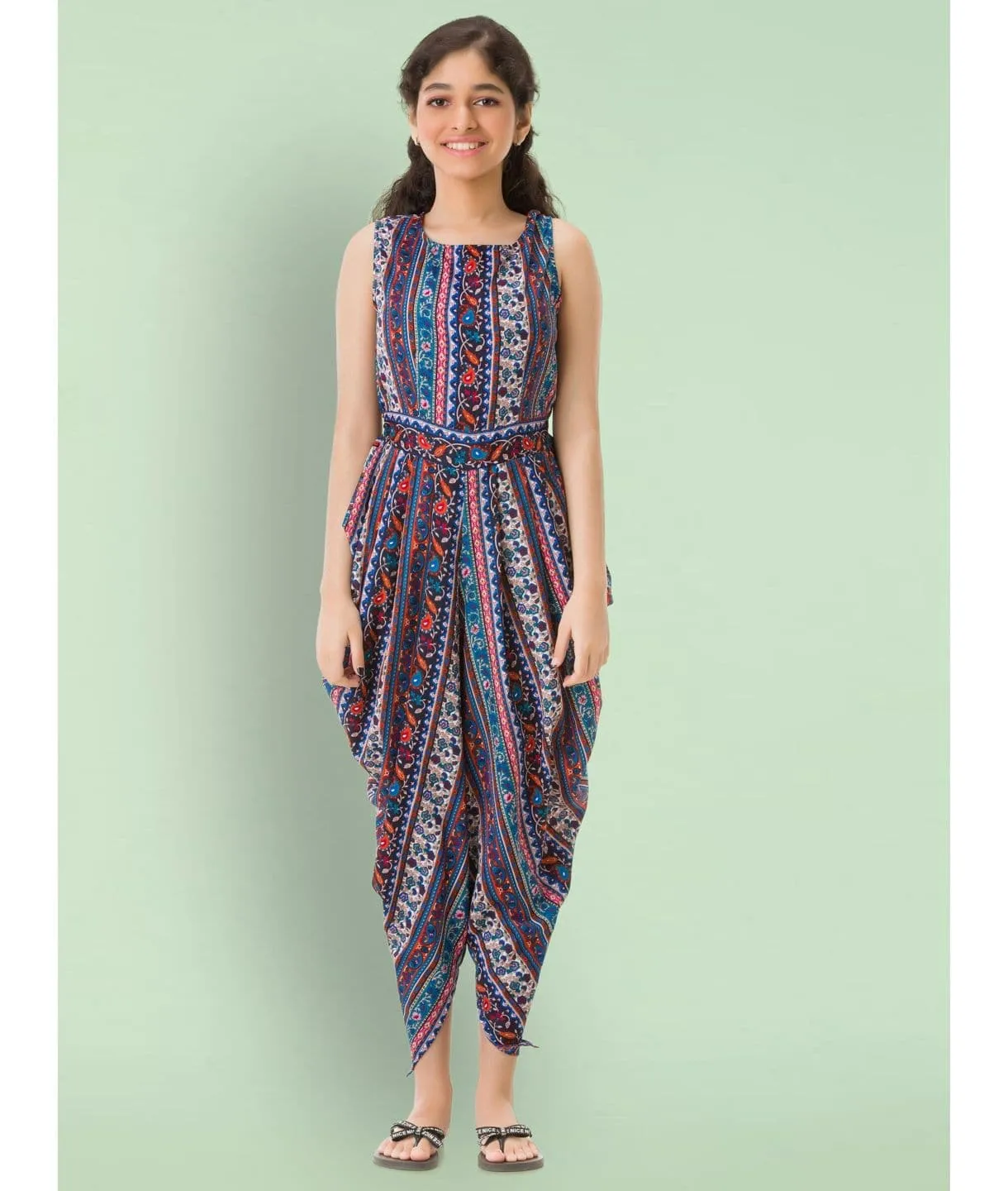 Elasticated Dhoti Jumpsuit for Girls