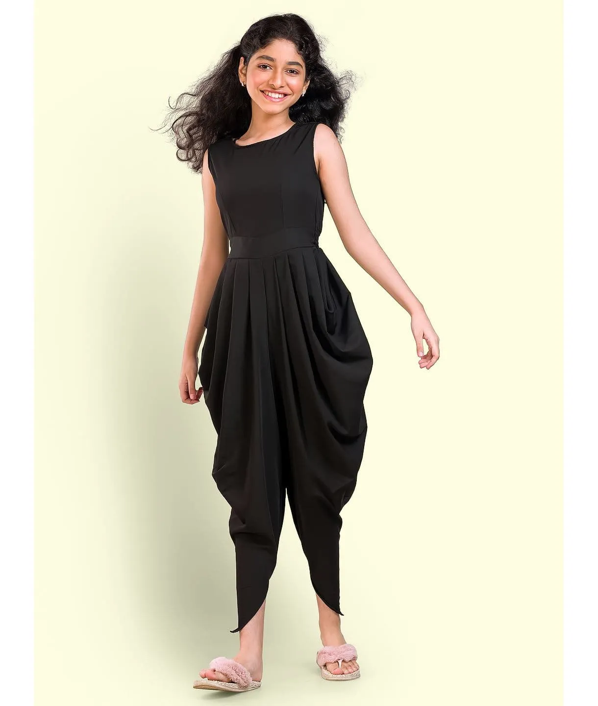 Elasticated Dhoti Jumpsuit for Girls