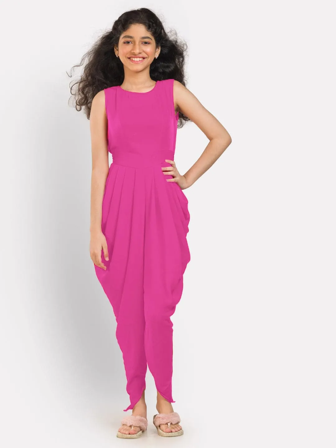 Elasticated Dhoti Jumpsuit for Girls